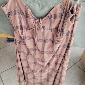 Lush Plaid Mini Dress in Pink and Black